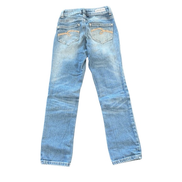 Girls Justice Premium Jeans, 8S, Distressed, Medium Wash - Picture 2 of 4
